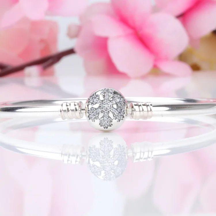 

Сковорода S925 Стерлинговое Серебро Снежинка Пряжка браслет классический бриллиант модный универсальный браслет