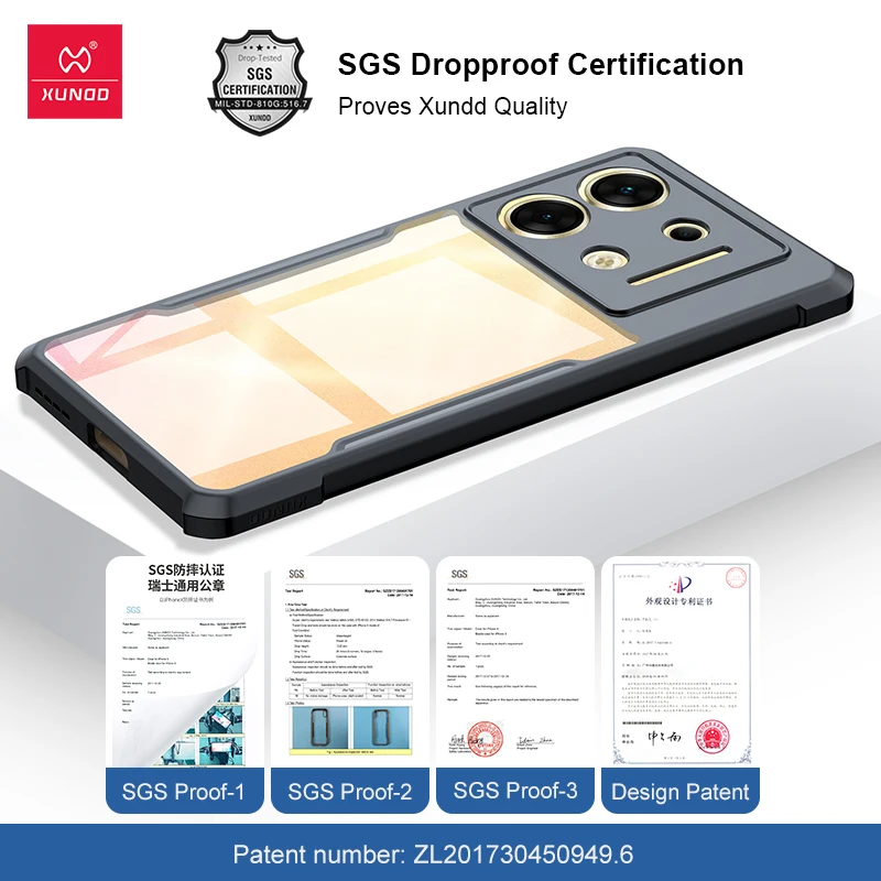 Xundd для infinix Zero 40 5G ПК и ТПУ Airabg противоударный чехол Len полная защита заднего