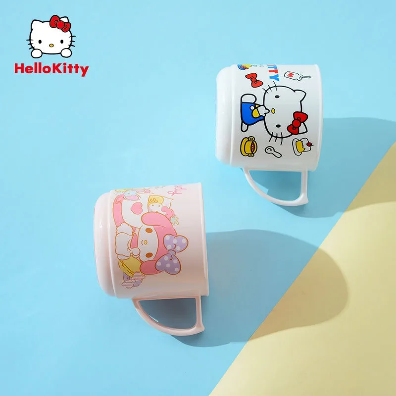 

Kawaii Sanrio кружка My Melody Hello Kitty чашка для воды детская портативная пластиковая мультяшная чашка для рота симпатичный подарок для девочки