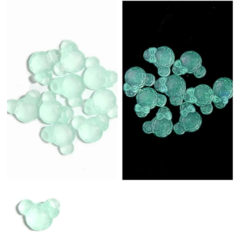 

Bear Nail Art Charms Clear Flatback Resin Nail Crystal Decals 3D Nail Jewelry