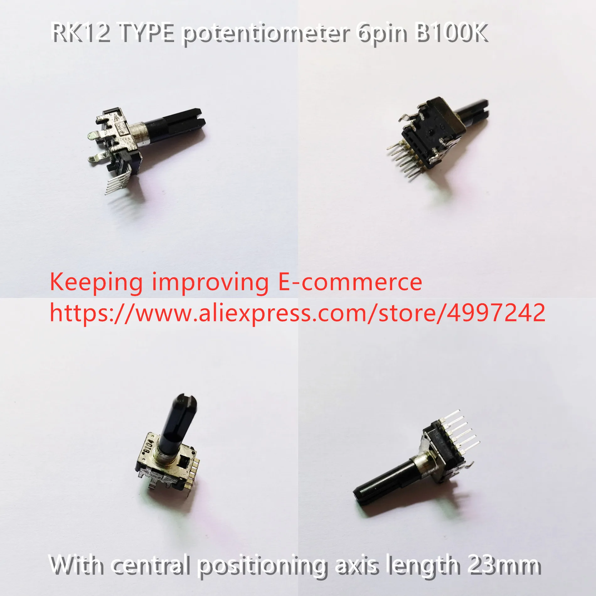 Оригинальный новый 100% потенциометр RK12 TYPE 6pin 3B104D B100K с центральной осью