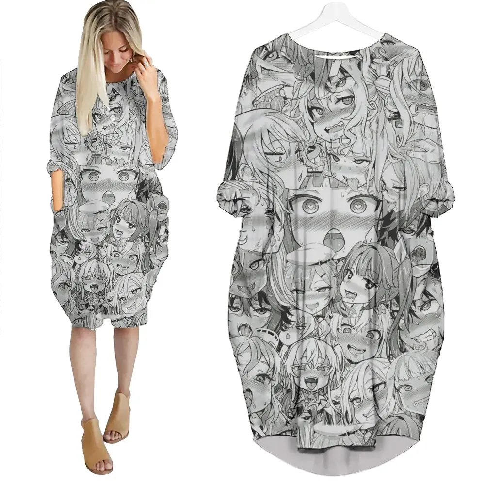 Jumeast женское объемное платье с рукавом летучая мышь и карманами оверсайз