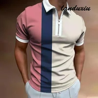 2022 new summer mens shirt joining together letters color polo shirts brand men short sleeved tees landuxiu
