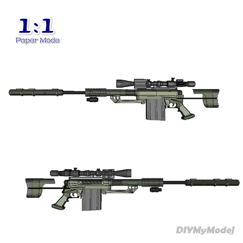 

1:1 M200 снайперская винтовка Бумажная модель пистолет не стреляет DIY 3D бумажная карта модель строительные наборы строительные игрушки Военна...