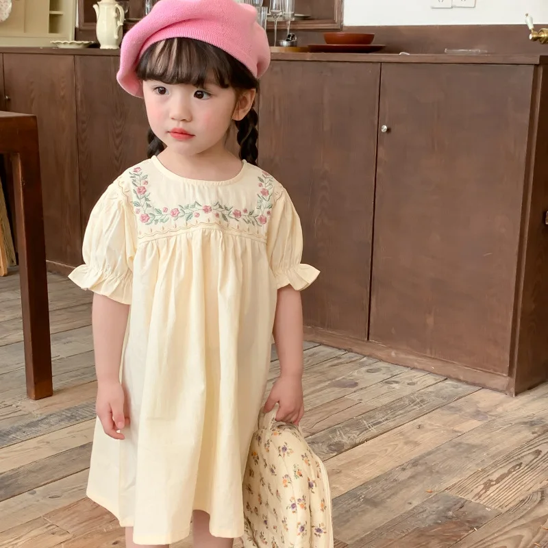 

2-6 Years Kid Girls Summer Embroidery Dress Girl Princess Dresses