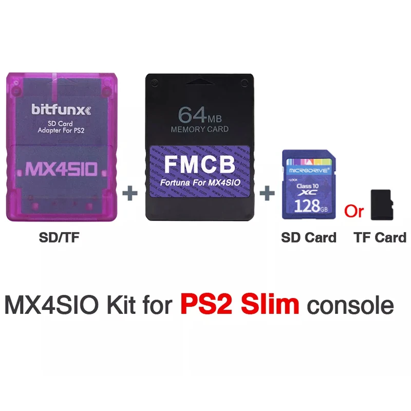 

Адаптер MX4SIO SIO2SD SD/TF, карта памяти, программа, игровая карта для PS2, игровые консоли, видеоконсоли, кардридер с прозрачным корпусом