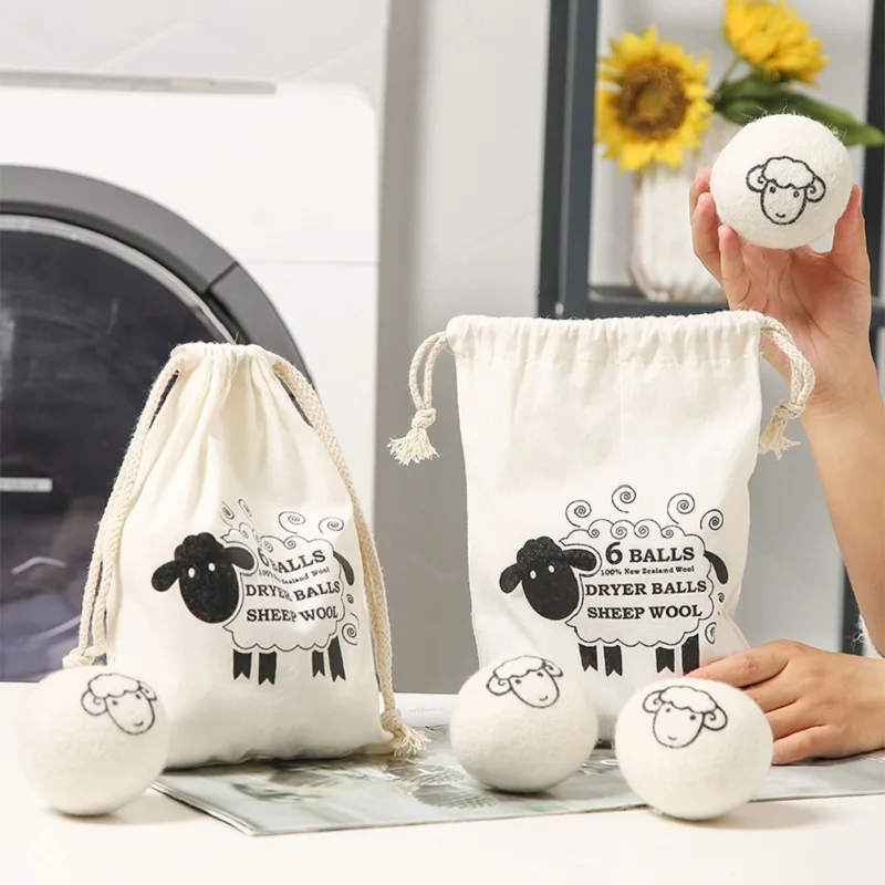 

3pcs Wool Dryer Balls Reusable Organic Fabric Household Dryer Sheets Softener Laundry Balls Reduce Clothing Wrinkles Dryer Ball