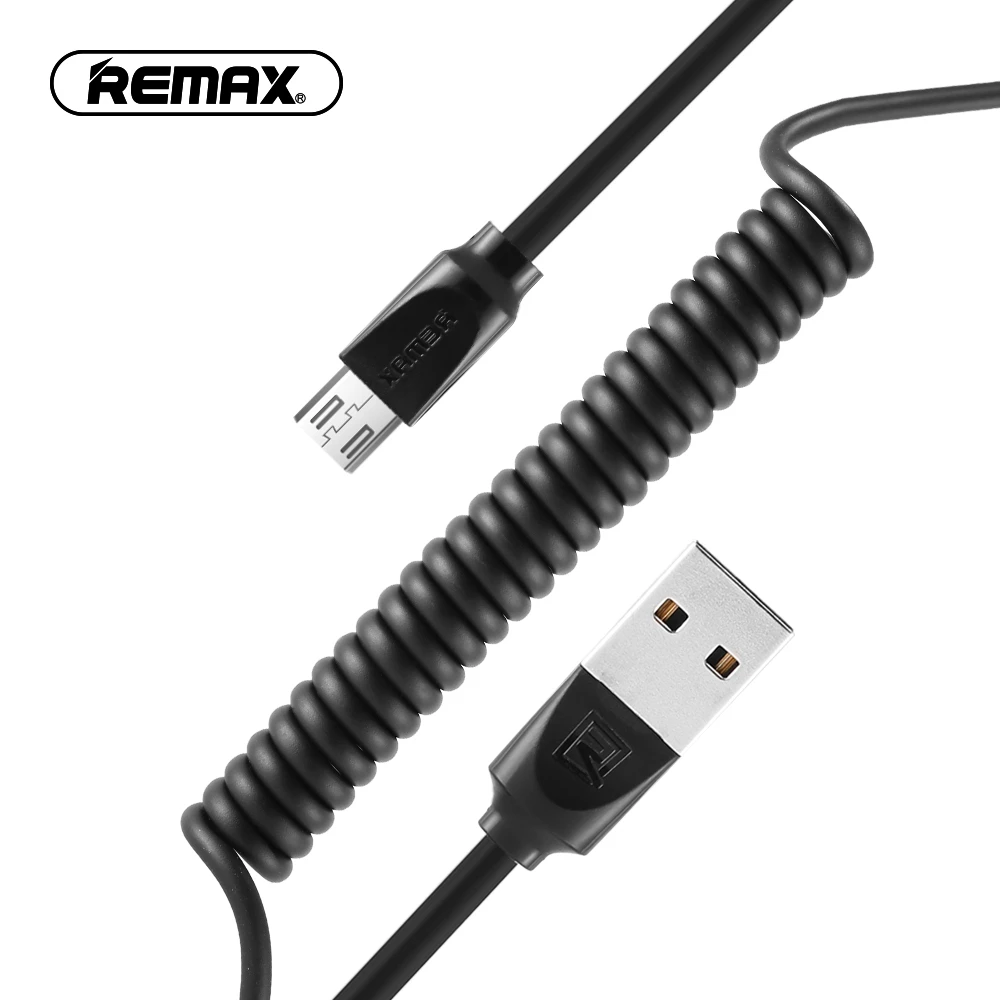 

Remax Retractable Spring mini micro usb 2.4A Fast Charging Cable for Xiaomi Samsung