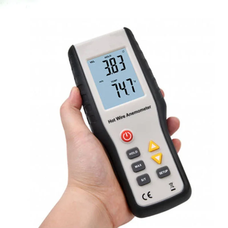 HTI HT-9829 Высокочувствительный цифровой портативный измеритель скорости ветра с горячей проволокой, термоанемометр, измерительные приборы Anemometro (art.: 3920cfd8014fd) - 3920cfd8014fd