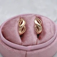 minimalist texture geometric girls hoop earrings 585 gold color korean fashion ear hoops party women party piercing jewelry