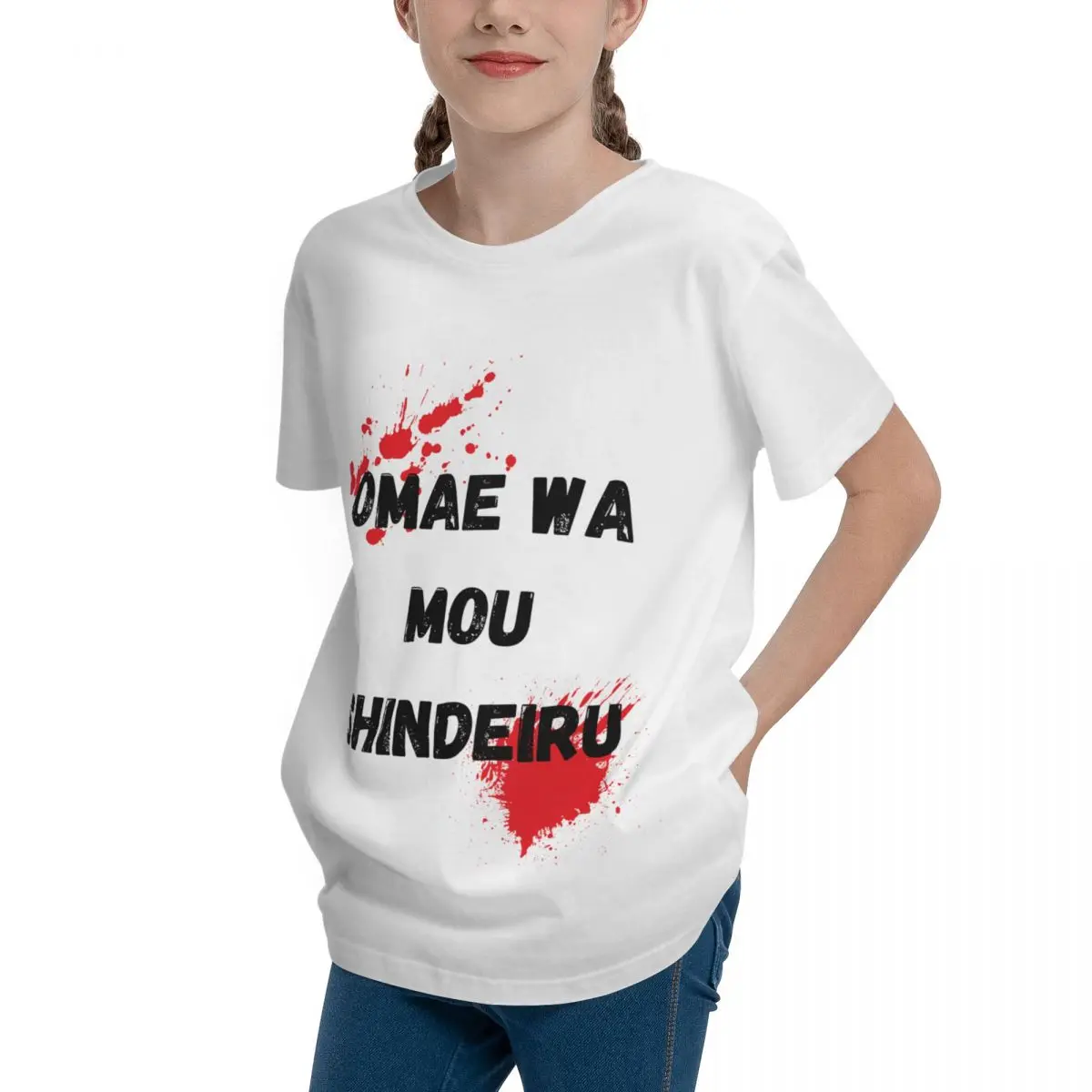 Аниме OMAE WA MOU shindiru Стик японского каньцзи высококачественные футболки новинка