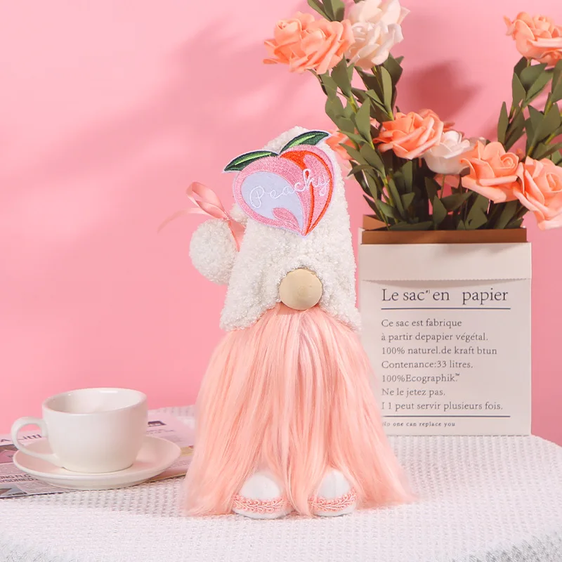 

Peach Gnomes Spring Summer Gnomes Plush Sweet Pink Peachy Tomte Peaches Easter Kitchen Decor Scandinavian Nisse Elf Dwarf