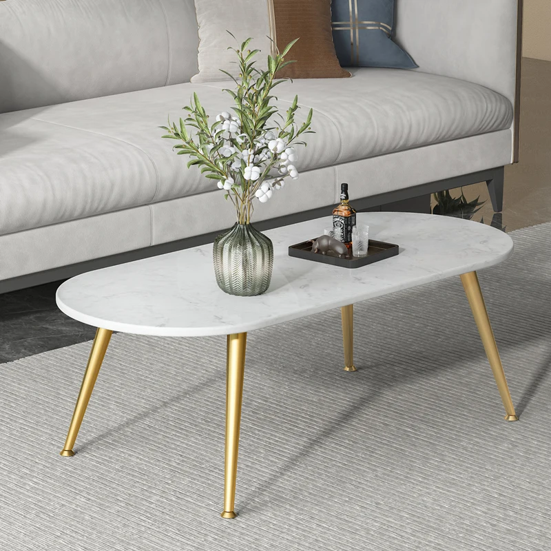 

Luxury Oval Coffee Table Marble Top Modern Design Living Room Coffee Table Nordic Style Muebles Auxiliares Auxiliary Furniture
