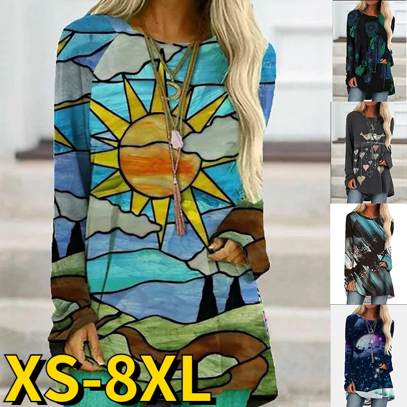 

Летняя женская футболка с круглым вырезом, пуловер с абстрактным принтом, повседневные свободные топы размера, женская уличная мода, футбол...