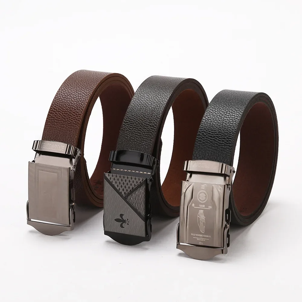 Новый Популярный уникальный универсальный кожаный ремень в деловом стиле из