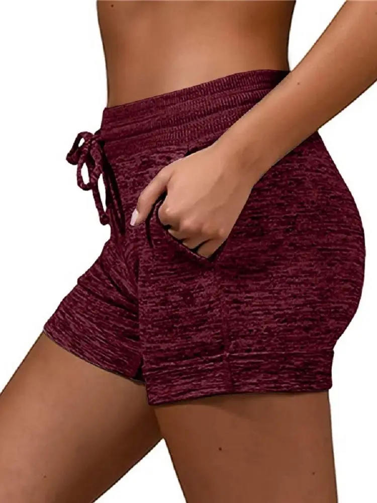 2021 женские шорты с высокой талией кошки отпечаток когтя Drawstring быстросохнущие