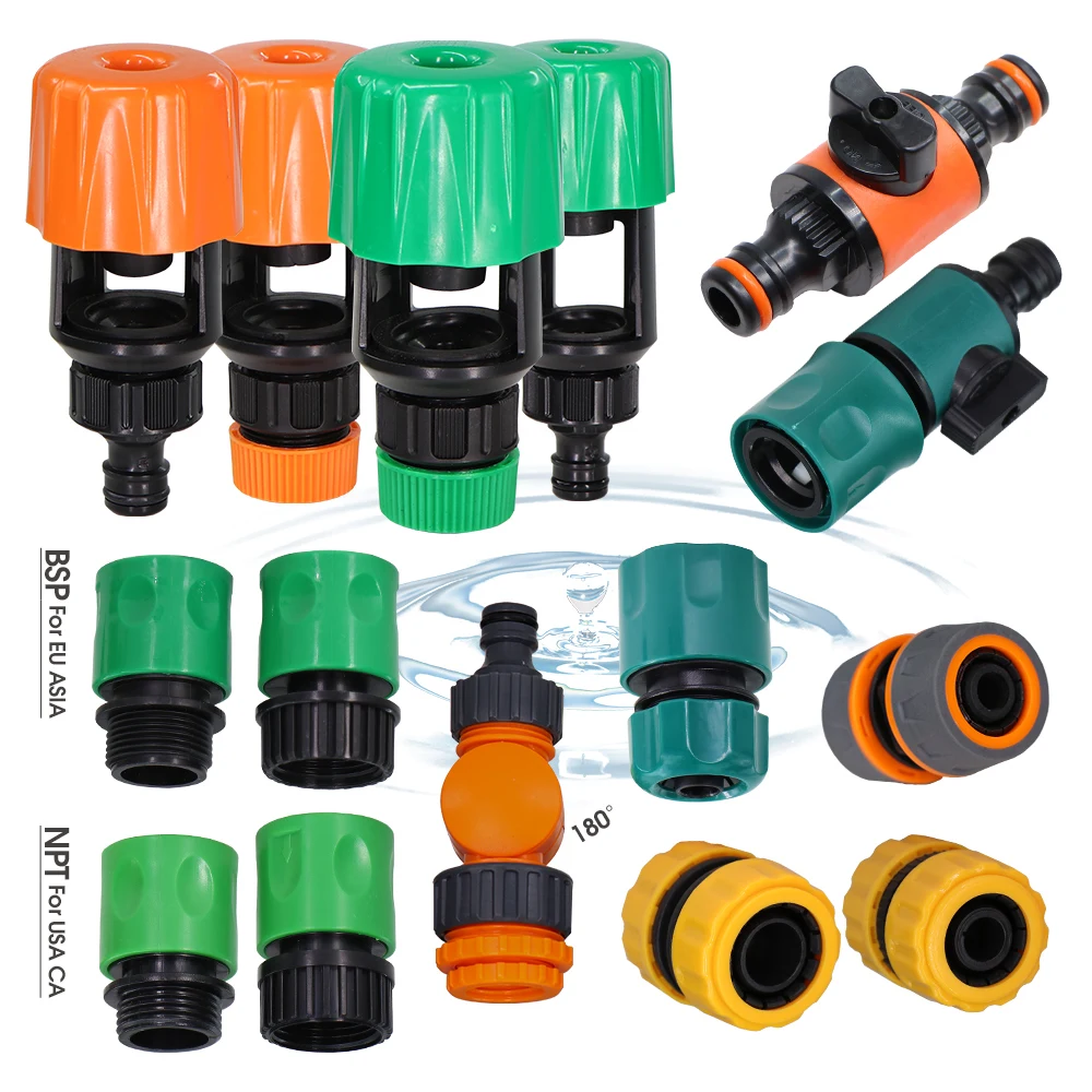 

1PCS 16MM 1/2'' 3/4'' Garden Hose Shut Off Valve Fitting Plastic Tubing Tap Adapter Quick Joint for Watering Irrigation Car Wash
