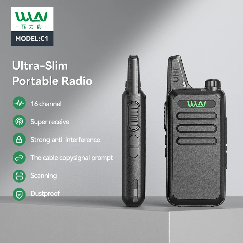 Портативная Мини-рация Wln Kd-c1 Uhf 400-470 Мгц С Usb-зарядным Устройством Блокировкой
