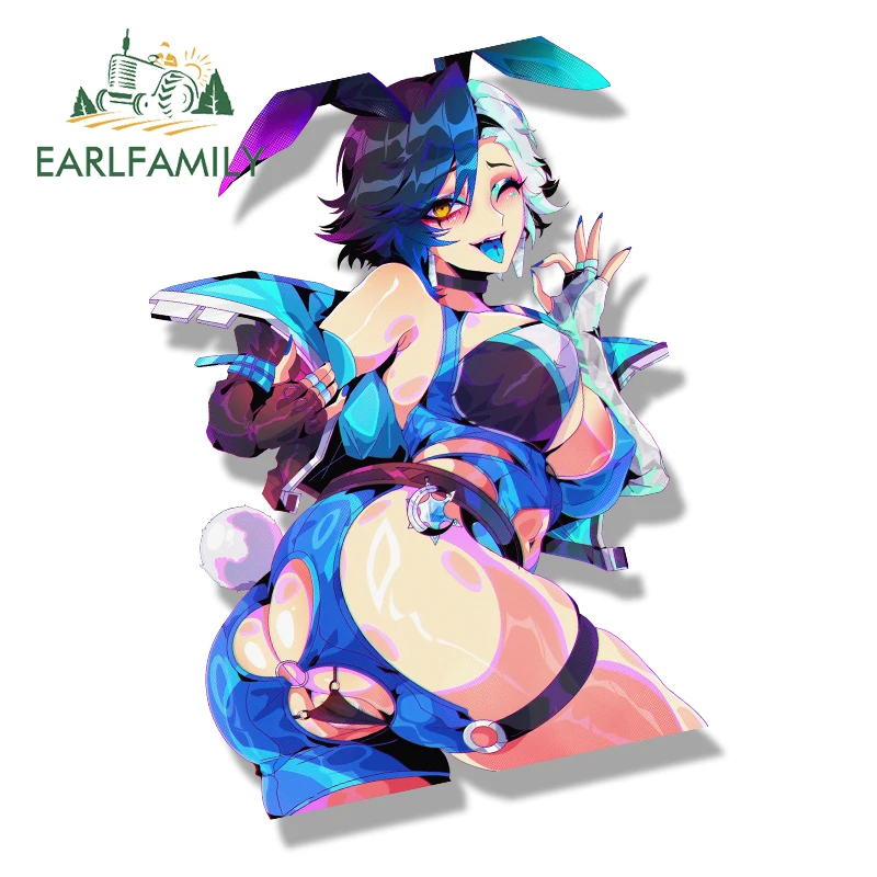 

EARLFAMILY Rivals Bunny Lunasnow Fanart автомобильная наклейка мультяшный эскиз Waifu наклейка JDM забавная пик-девушка граффити пощечины наклейки