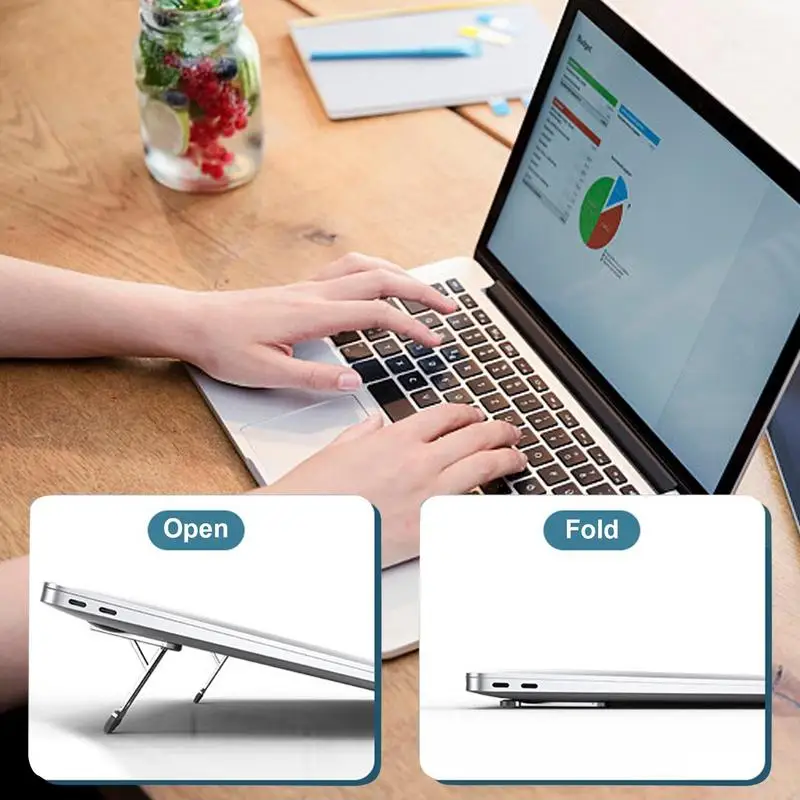 

Portable Mini Laptop Stand 2 Pieces Notebook Stand Feet Adjustable Keyboard Riser Aluminium Alloy Stand For Heat Dissipation