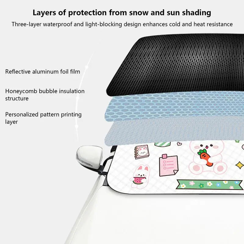 Водонепроницаемый чехол для лобового стекла 56.3x36.2in автомобильный снега