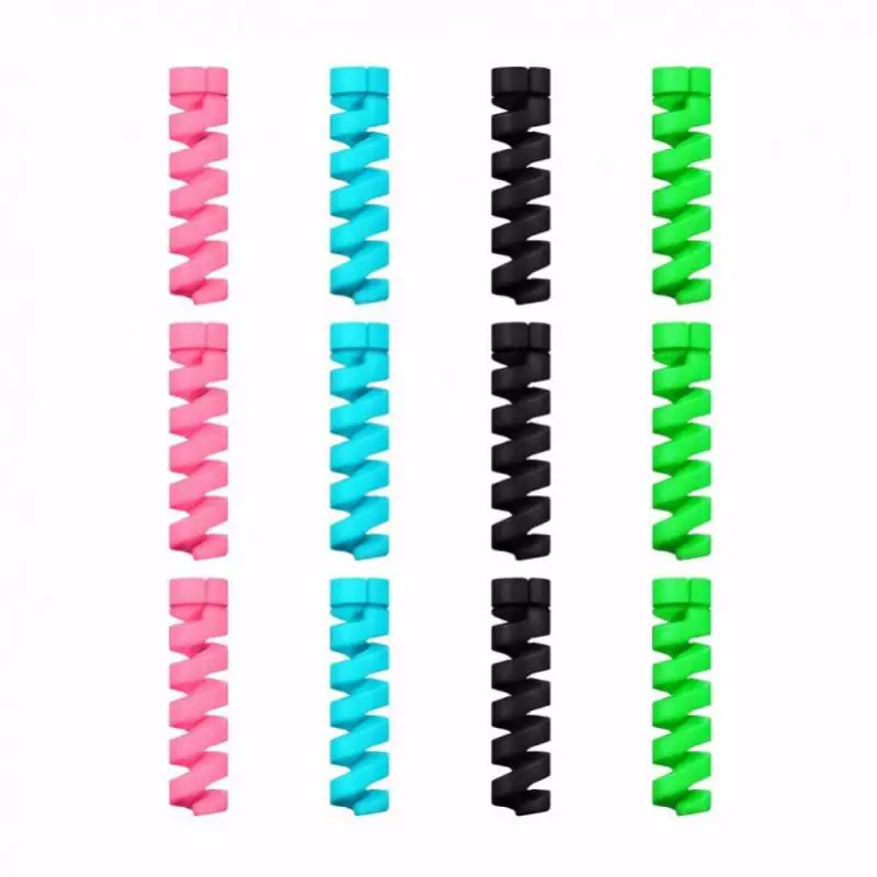 

1PC Cable Protector Universal Silicone Data Cable Spiral Winder Wire Cord Organizer Cover For Iphone USB Charger Cable Cord