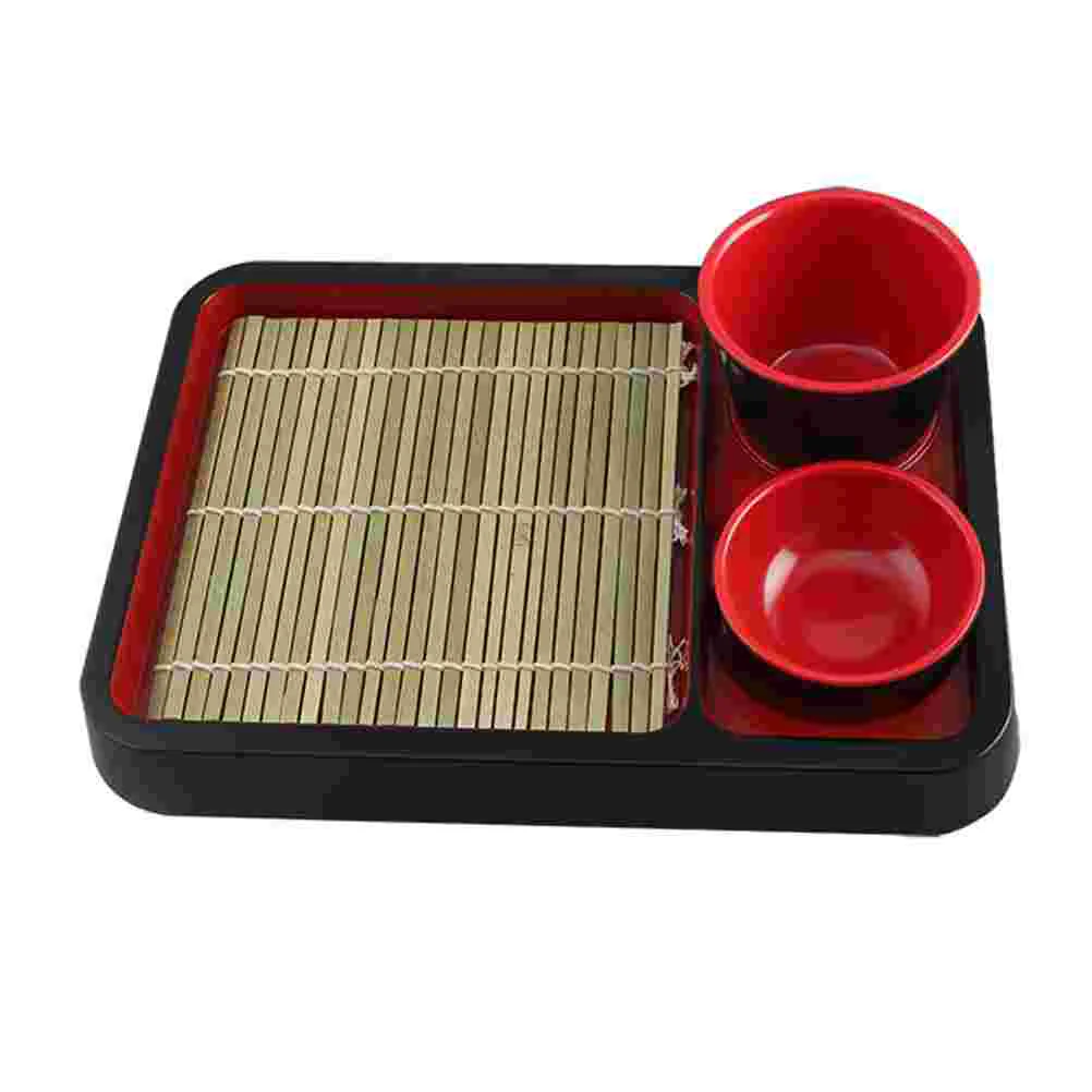 

Japanese Cold Noodle Plate Decorative Food Tray Kitchen Tableware Style Snack Cooking Dish Serving Bamboo Mat Melamine Cushion