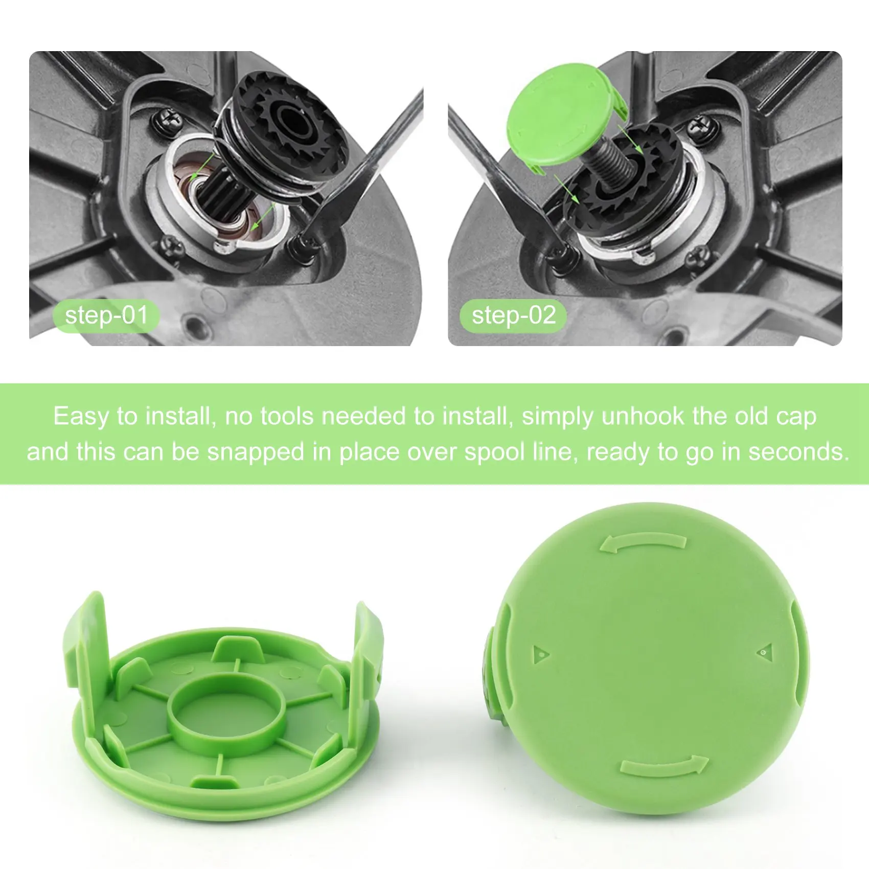 2 упаковки сменных крышек для катушек детали 3411546 A-6 Greenworks 21332 21342 24 В 40 80