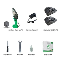 two lithium batteries electric mini chain saws pruning chainsaw cordless garden tree bush cutting trimming saw for wood