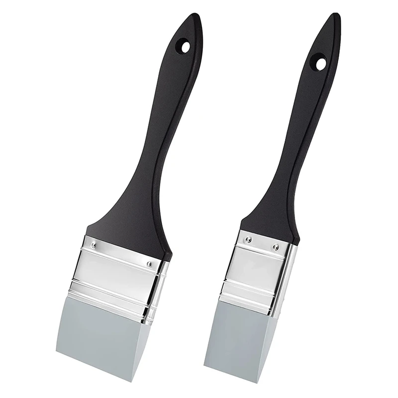 

2 Pieces Silicone Brush Pointed Edged Solid Flat Flexible Acrylic And Water Based Painting Tool (1 Inch, 2 Inch)