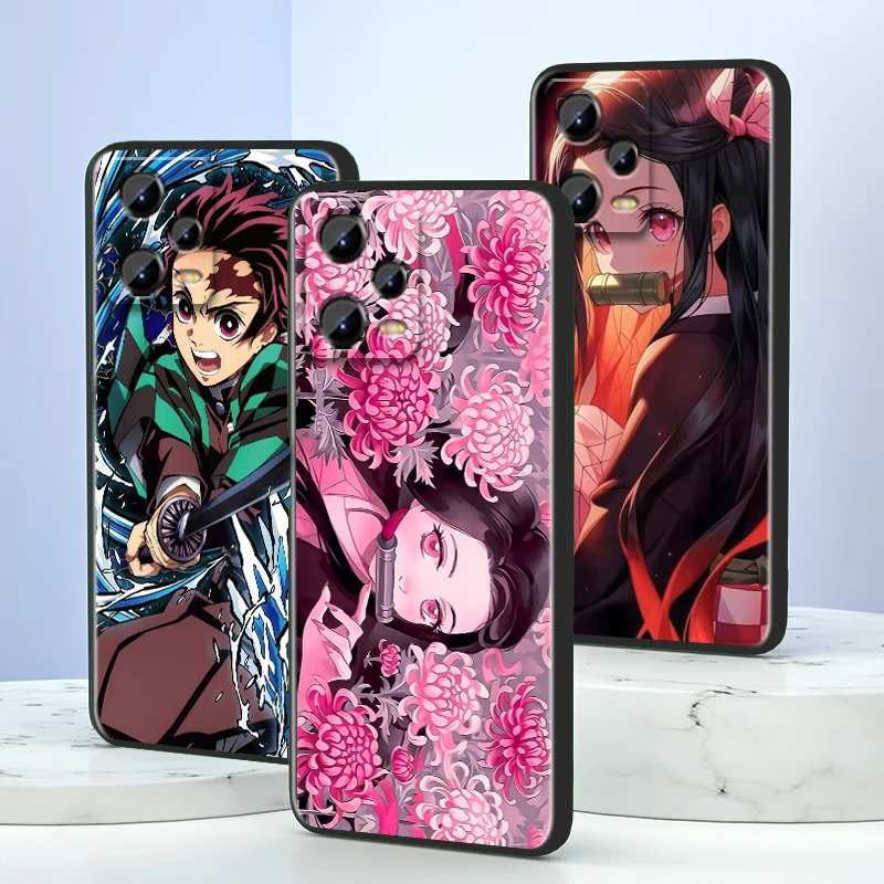 D-Demon S-slоплееры аниме крутой для Xiaomi Redmi Note 13 12R 12 12S Turbo 11 11T 11S 10 10S Pro Plus 5G черный