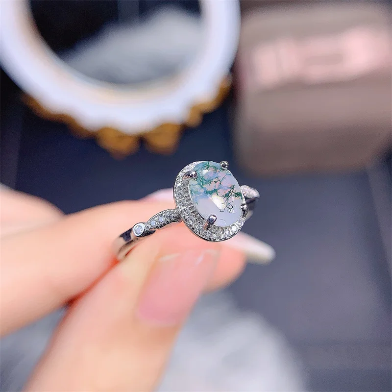 Женское ювелирное изделие из серебра 925 пробы с натуральным Мохом | Украшения и