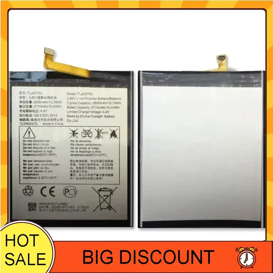 2800 мАч TLP027AJ Аккумулятор для Alcatel A5 LED OT 8085D 5085Y Idol 5 OT-6085D PULSEMIX 5085C TCL 750 X1 PLUS