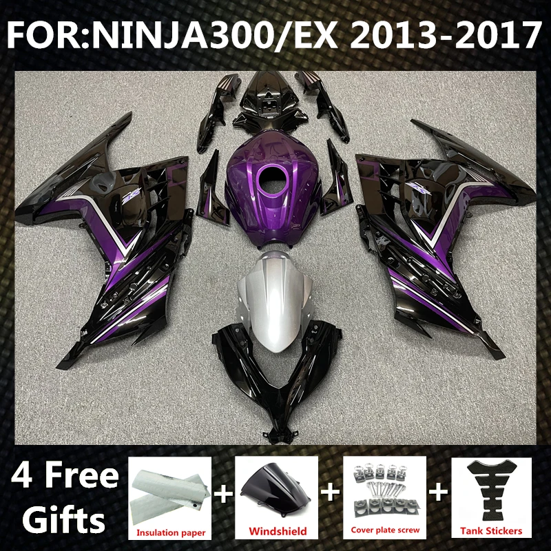 

New ABS Motorcycle Fairing kits Fit for ninja 300 ninja300 2013 2014 2015 2016 2017 EX300 ZX300R fairings kit set purple black