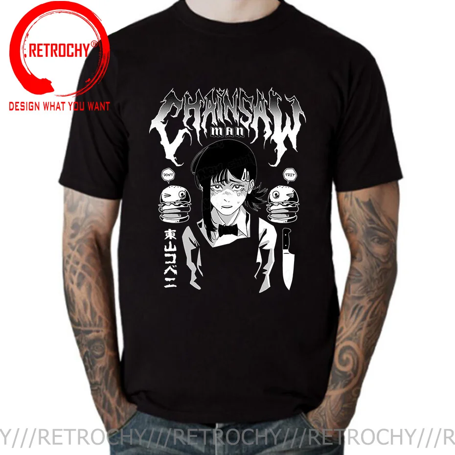 

Japan Classic Chainsaw Man Kobeni Metal T Shirt Men Short Sleeve Cotton T-shirt Leisure Anime Manga Denji Tees Streetwear Tshirt