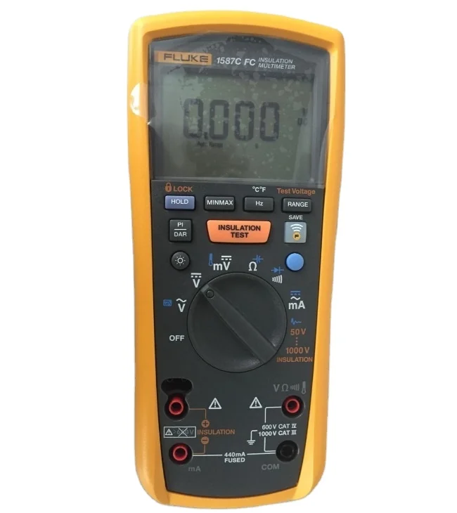 

Three year warranty Large display with backlight Rugged utility hard case Fluke 1587FC Fluke Digital Megger