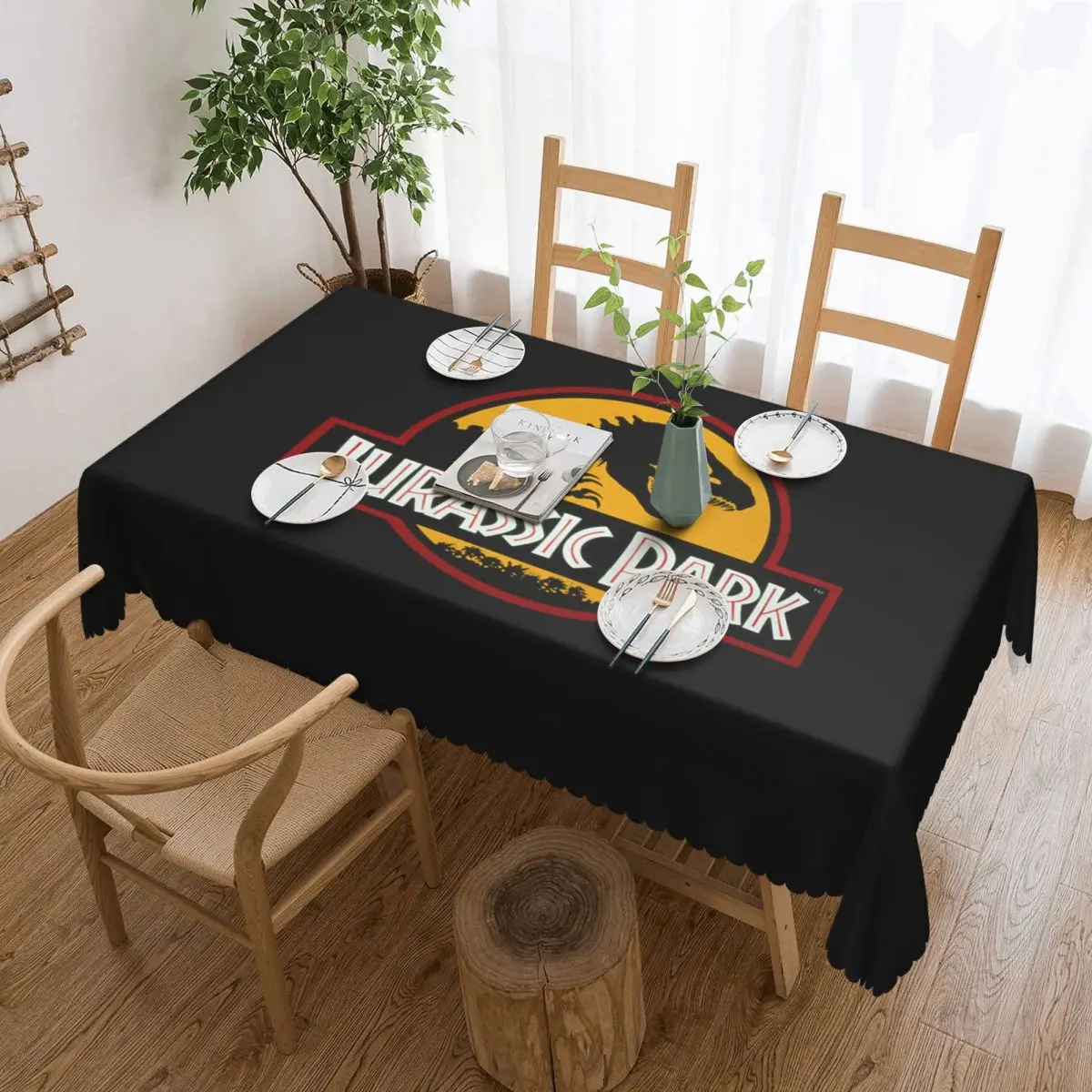 

Rectangular Oilproof Jurassic Parks Ancient Animal Table Cover Giant Dinsaur Table Cloth Tablecloth for Picnic
