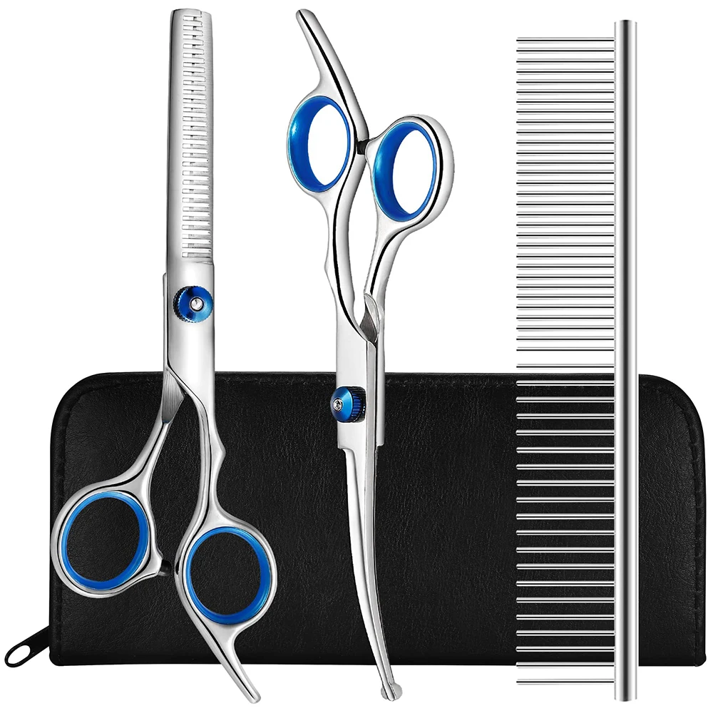 

Dog Safty Pets Steel Animal Head Stainless Grooming Professional Set Cutting Scissors Hair Pet Round Shears Portable Scissors