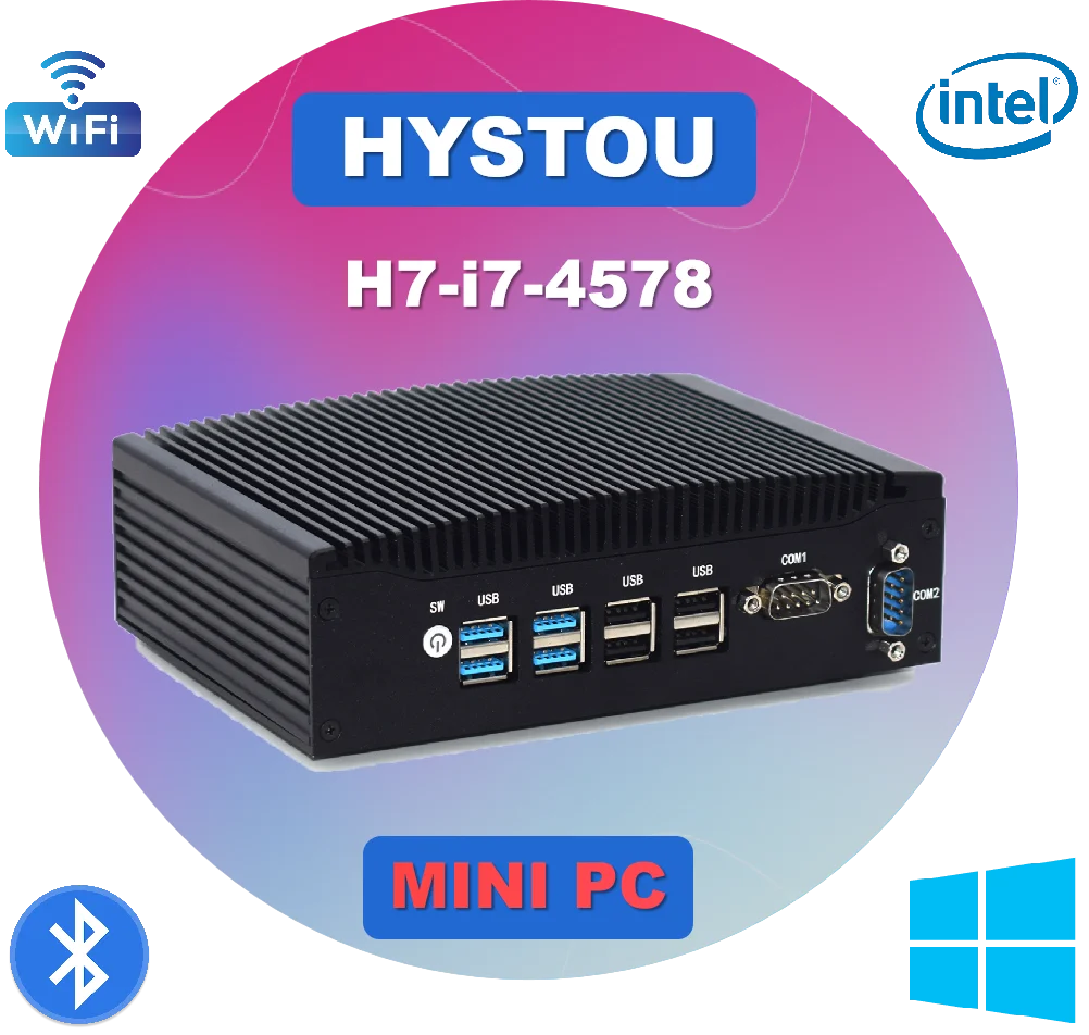 Official Industrial Work Fanless Supplier i7 i5 i3 Intel Manufacturing CPU OEM Rugged DDR4 32G RAM 512G 1TB SSD Computer Mini PC