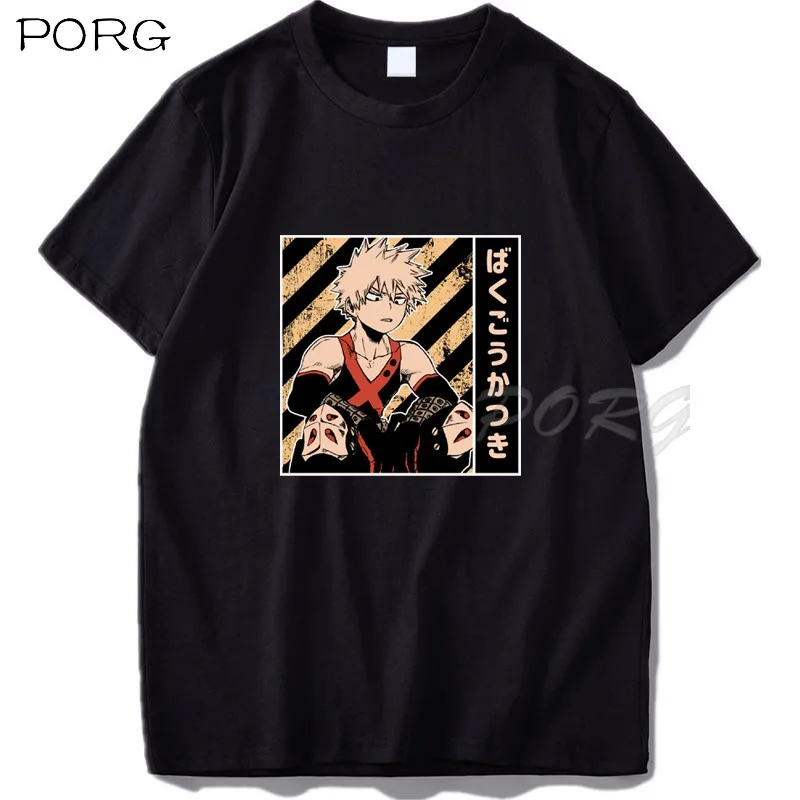 

Футболка Bakugo Katsuki мужская оверсайз с аниме принтом моя геройская академия, модная рубашка в стиле хип-хоп с круглым вырезом, повседневная в я...