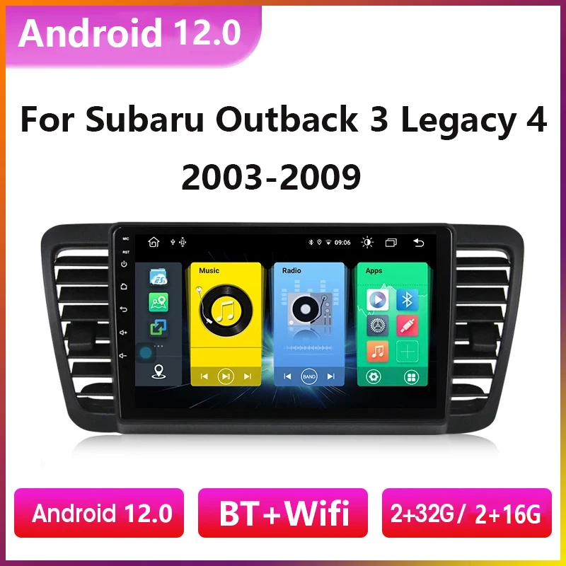 

Android 12.0 2G+32G Car Multimedia MP5 Player for Subaru Outback 3 Legacy 4 2003 2004 2005- 2009 Stereo Navigation GPS Headunit
