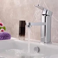 Bathroom Faucet Hot Cold Water Sink Mixer Tap Stainless Steel Basin Faucets Single Hole Tapware Counter Sink Water Tap