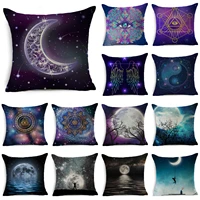 2022 moon and star pillow case astrology yellow moon eyes cushion cover fall decorations for home pumpkin softness pillowcase