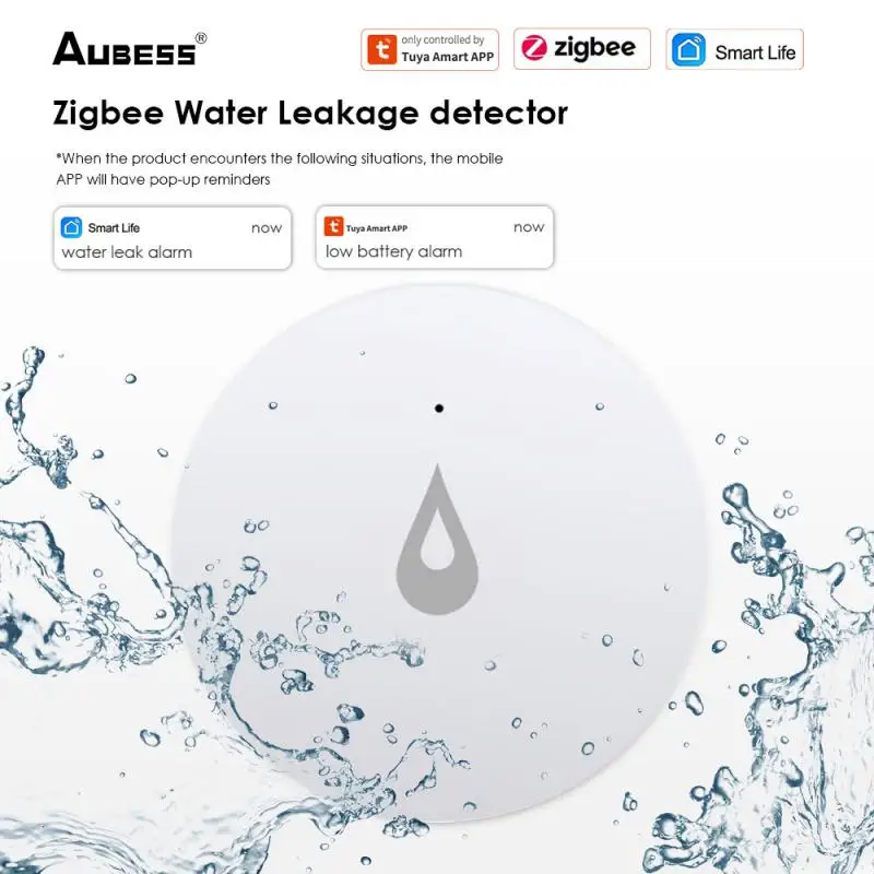 

NEW ZigBee Water Leak Detector Flood Sensor Water Tank Full Leakage Alarm Smart Life APP Remote Monitoring tuya gateway required