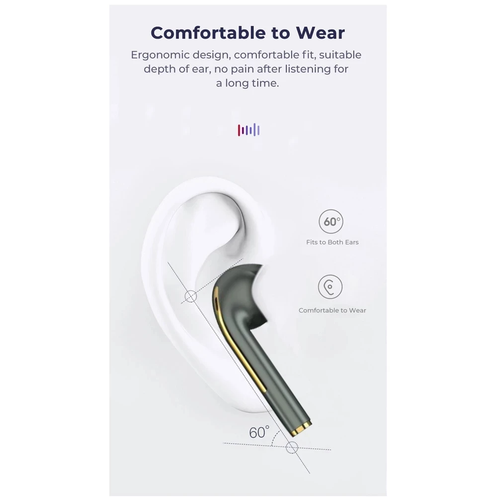 Bluetooth Headphones Wireless Earphones J18 TWS Waterproof Touch Control Fidelity Sound Music Earpiece For Xiaomi Huawei Oneplus images - 6