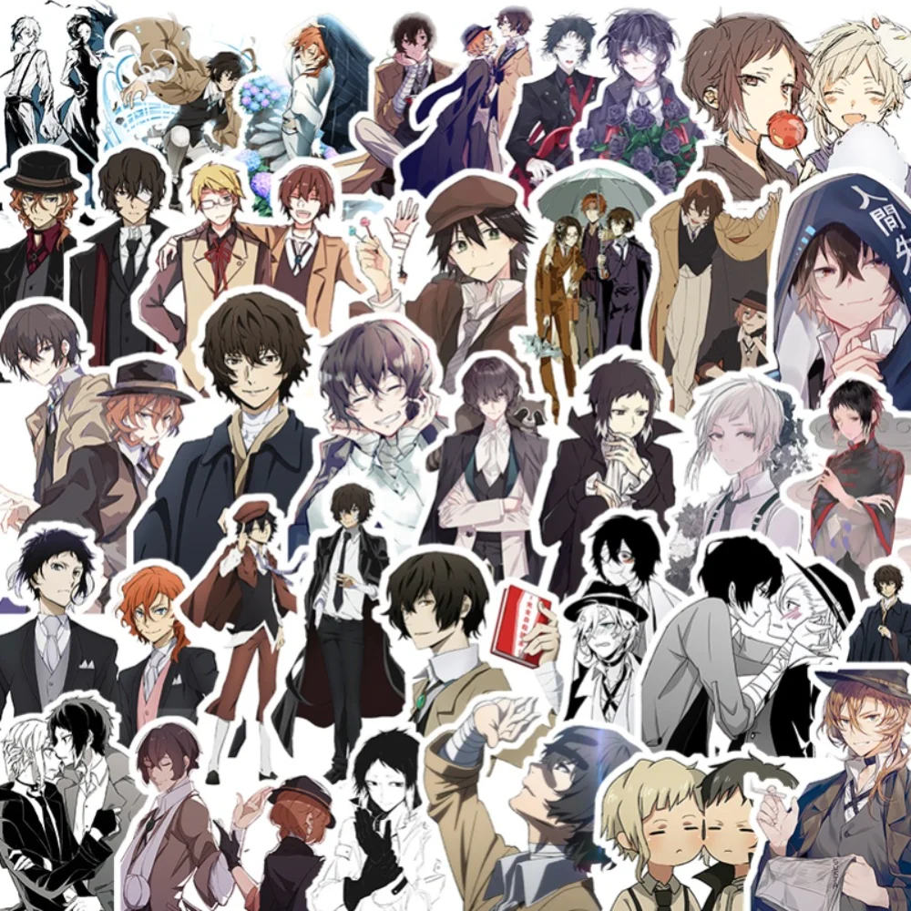 

56Pcs Bungou Stray Dogs Japanese Anime Stickers for DIY Laptop Motorcycle Luggage Phone Guitar Skateboard Sticker Decals