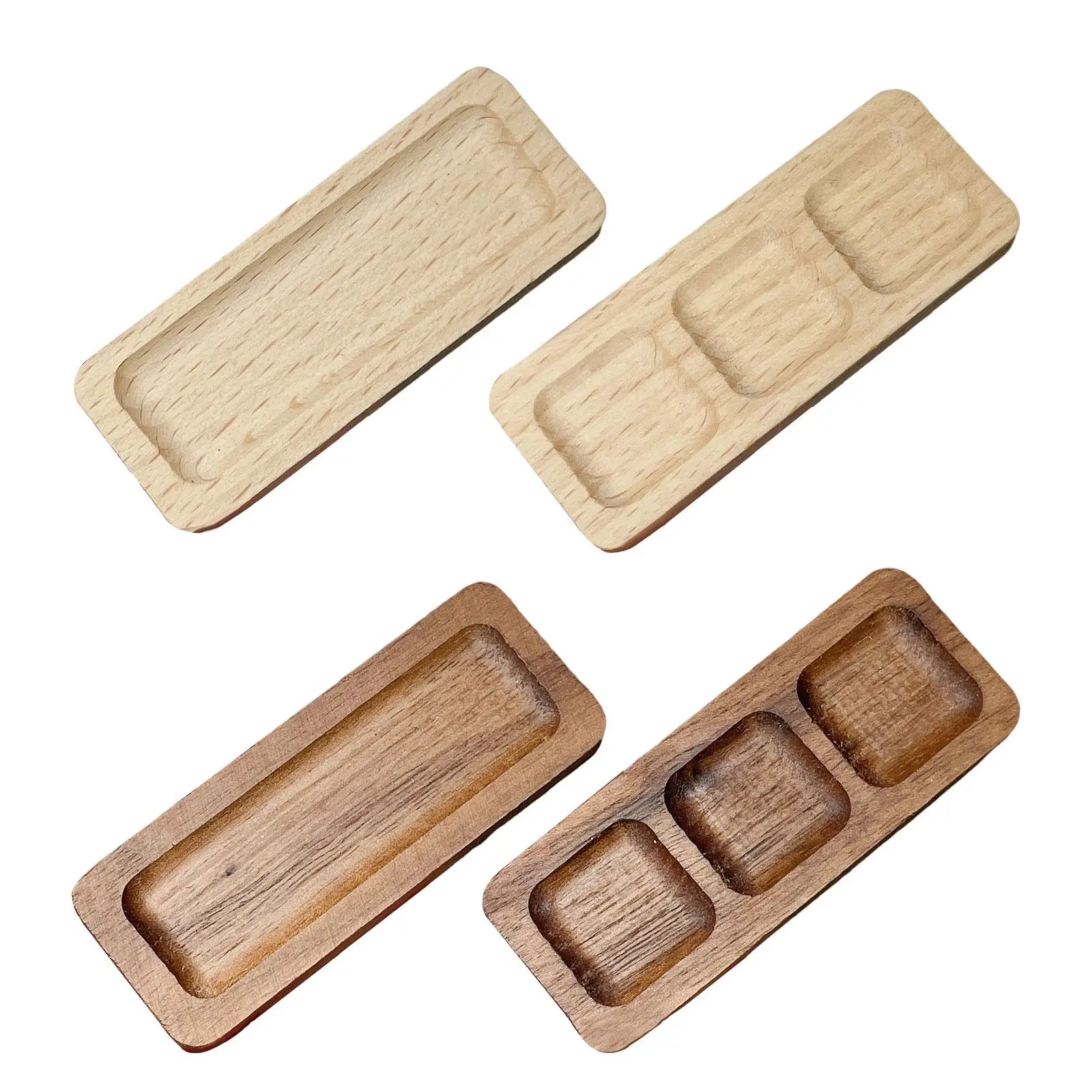 Wooden 1/12 Scale Doll House Decor Ornament Accessories Base Mini Tray Plate