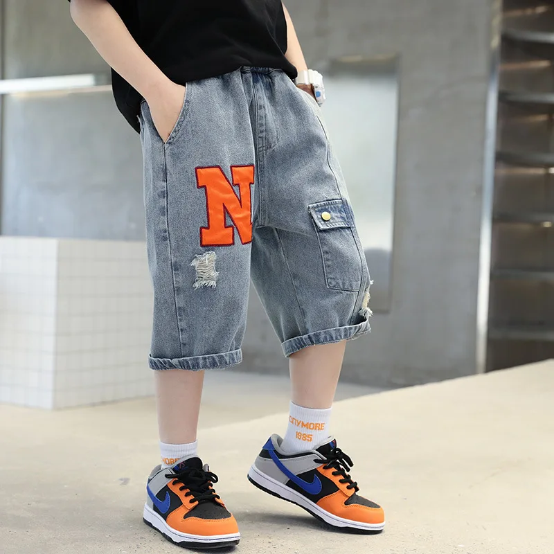 

IENENS Kids Boys Clothes Jeans Shorts Classic Pants Child Denim Short Trousers Clothing Children Wears 4 5 6 7 8 9 10 11 Years