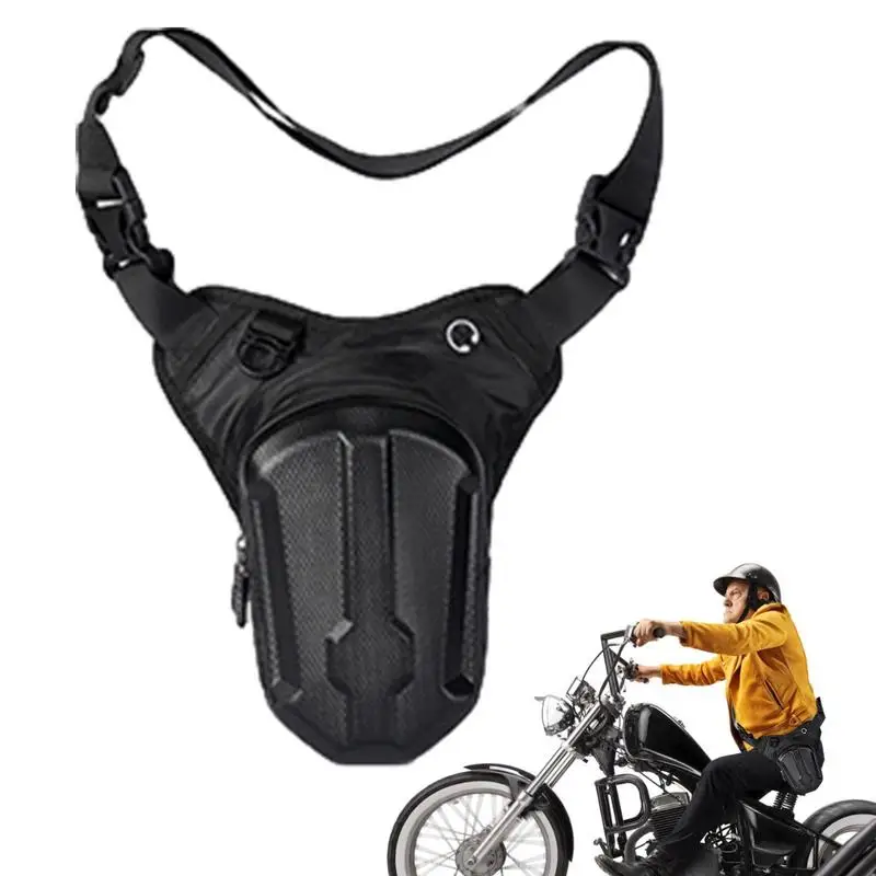 

Motorcycle Leg Bag Outdoor Multifunctional Bag With Zippers Comfortable Leg Pouch Lightweight Fanny Pack With Two Carabiners