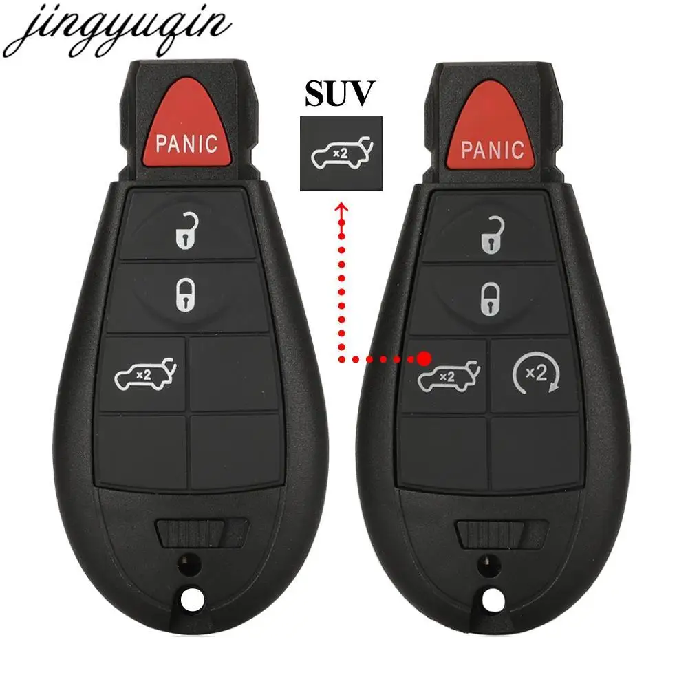 

Jingyuqin 5pcs Remote Car Key Case Shell For Jeep Cherokee Grand Chrysler 300 Country Town Dodge Challenger Journey Charger 4/5B